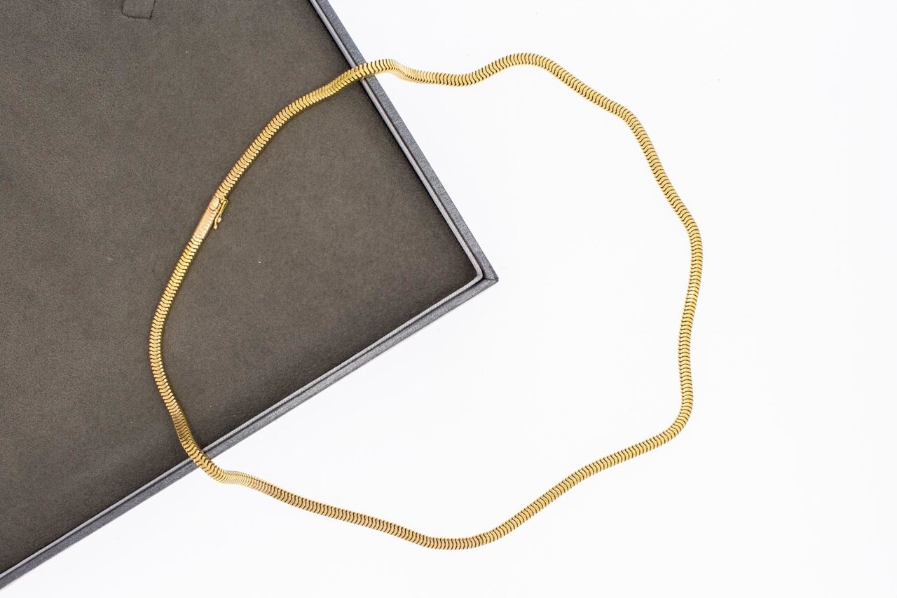 Gevlochten ketting 18 Karaat goud - 45,7 cm