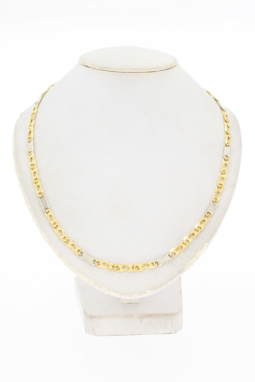 18 Karaat bicolor Valkoog ketting - 60,3 cm