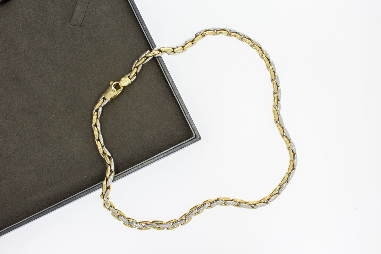 14 Karaat bicolor Anker ketting - 45,5 cm
