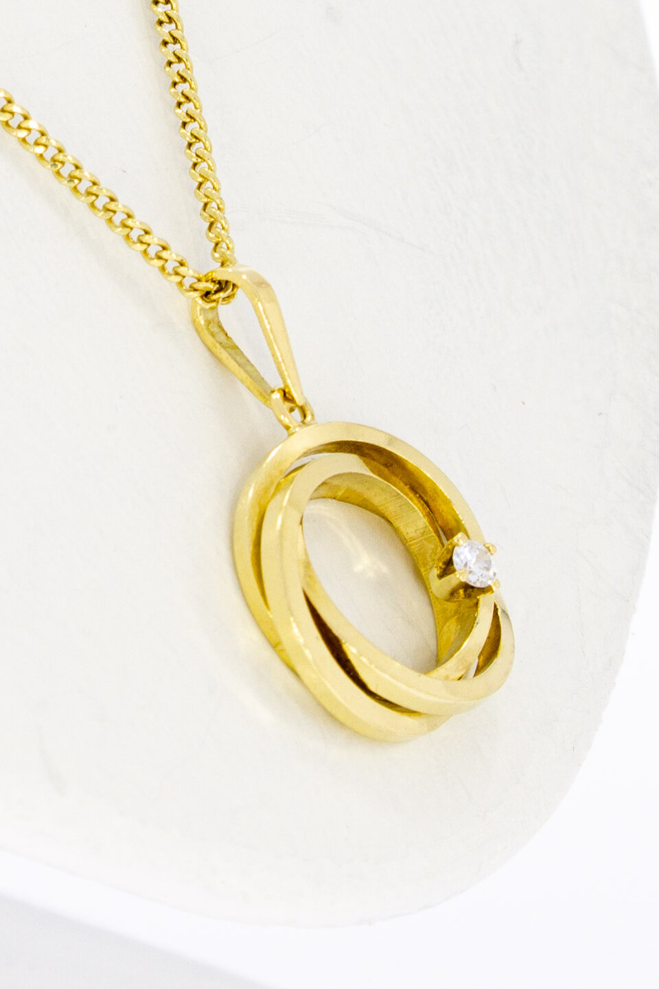 18 Karaat geelgouden Saffier hanger - 1,3 cm