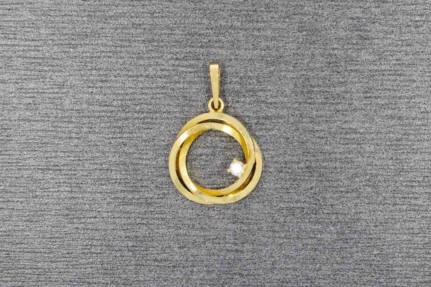 18 Karaat geelgouden Saffier hanger - 1,3 cm