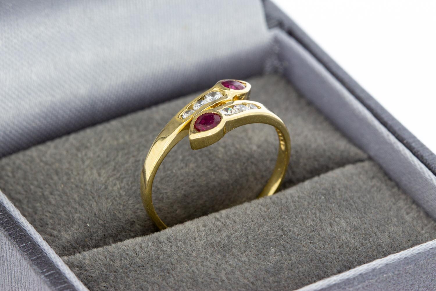 14 karaat gouden edelsteen ring - 15,9 mm