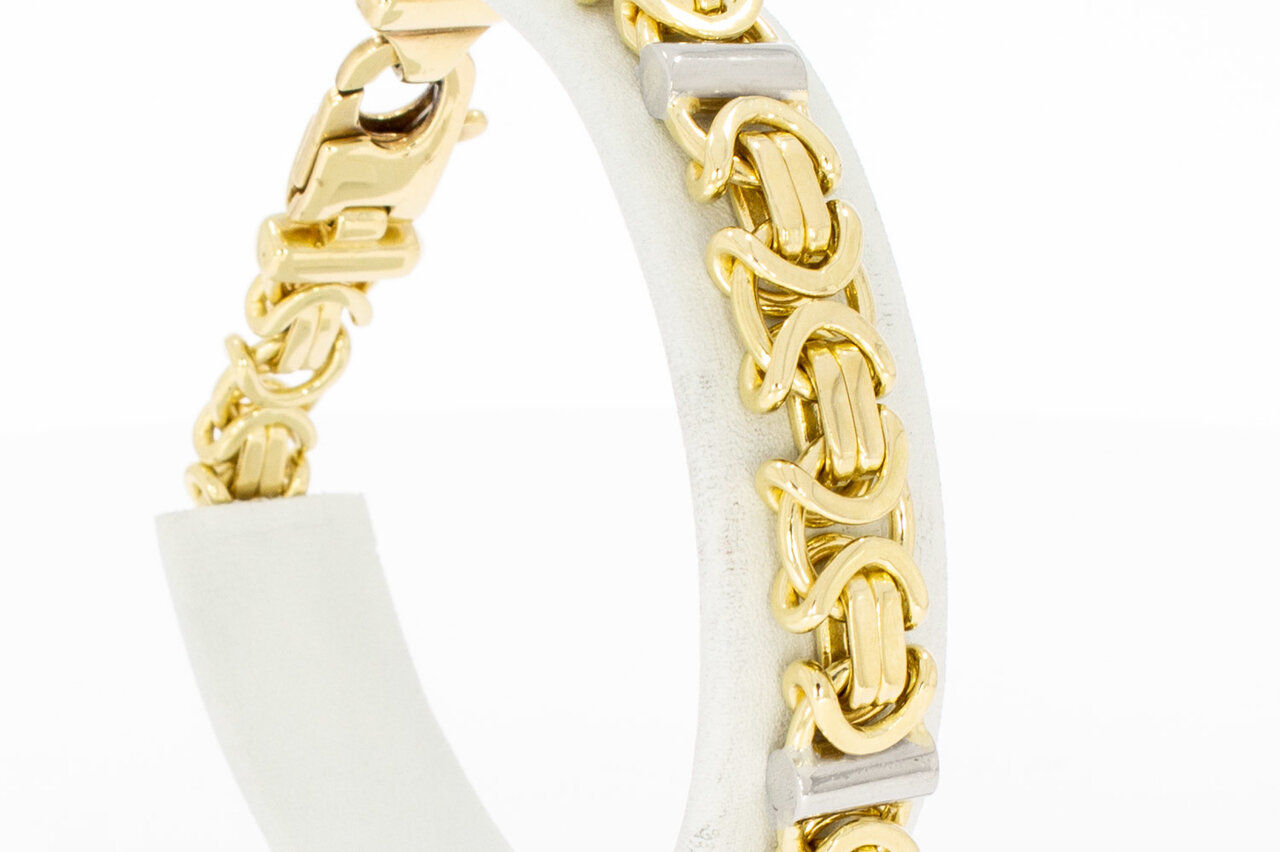 14 Karaat bicolor Koningsarmband - 21,5 cm