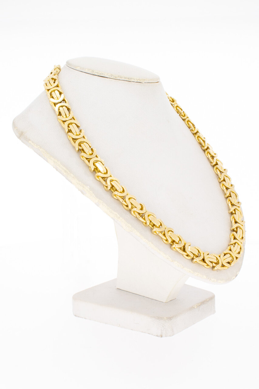 Gouden platte koningsketting heren 14 karaat - 62,5 cm