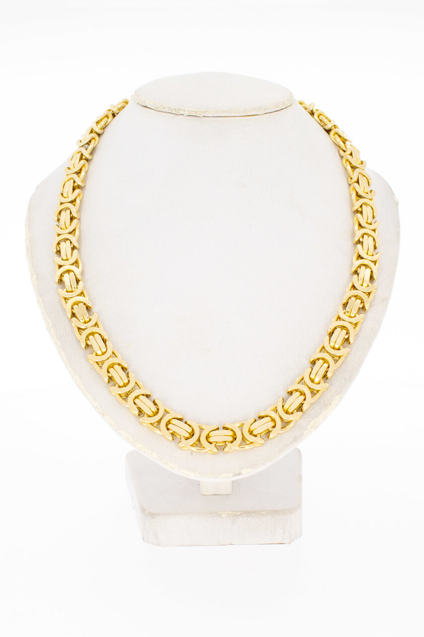 Gouden platte koningsketting heren 14 karaat - 62,5 cm
