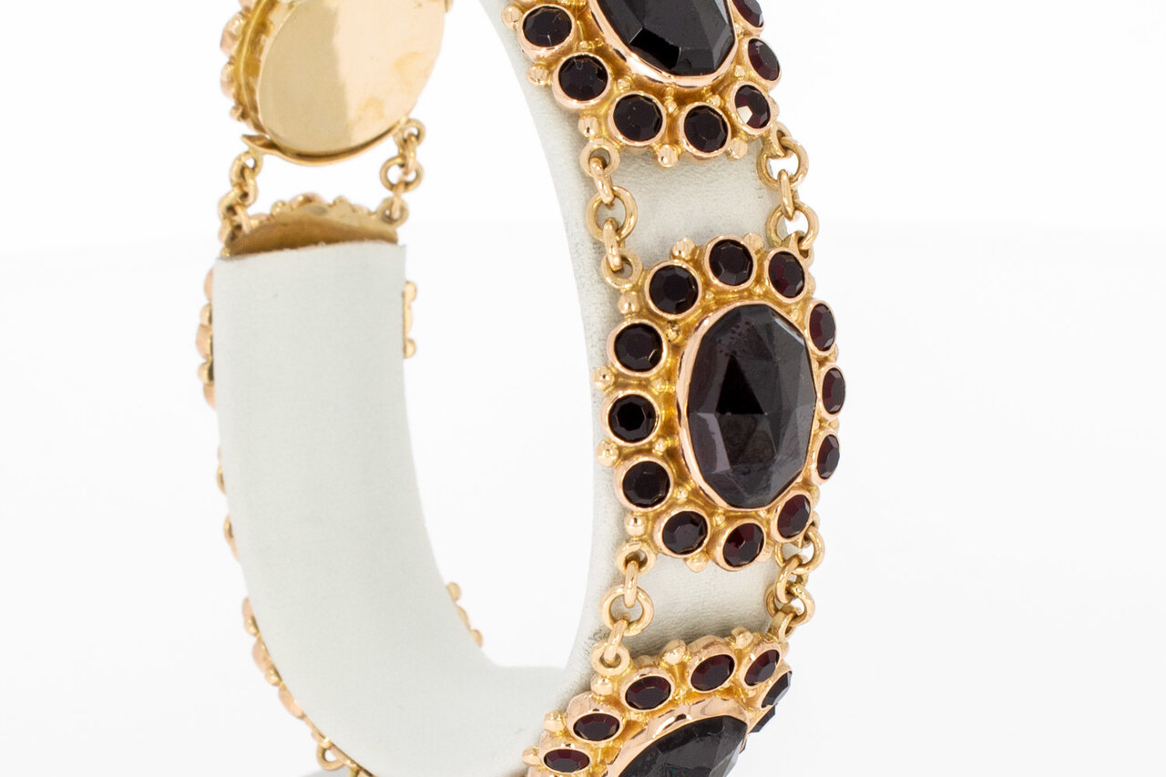 14 Karaat Granaat armband - 19 cm