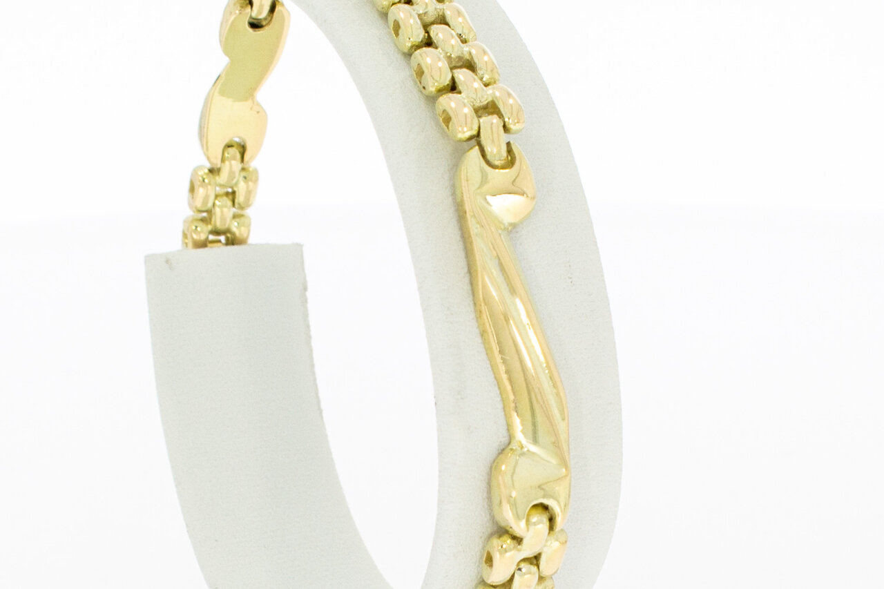 Gouden 14 Karaat Tank armband - 19 cm