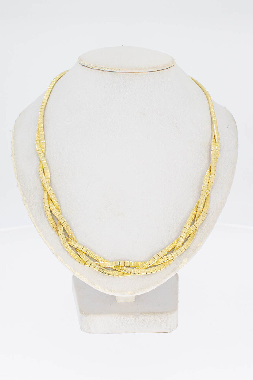 Gevlochten Omega Collier 14 karaat - 44 cm