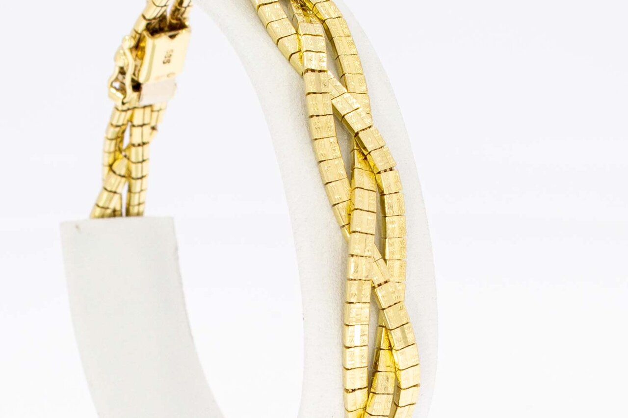14 Karaat gevlochten armband - 19,7 cm
