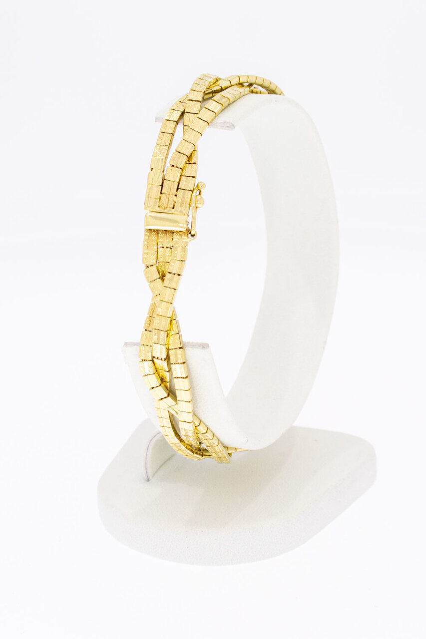 14 Karaat gevlochten armband - 19,7 cm