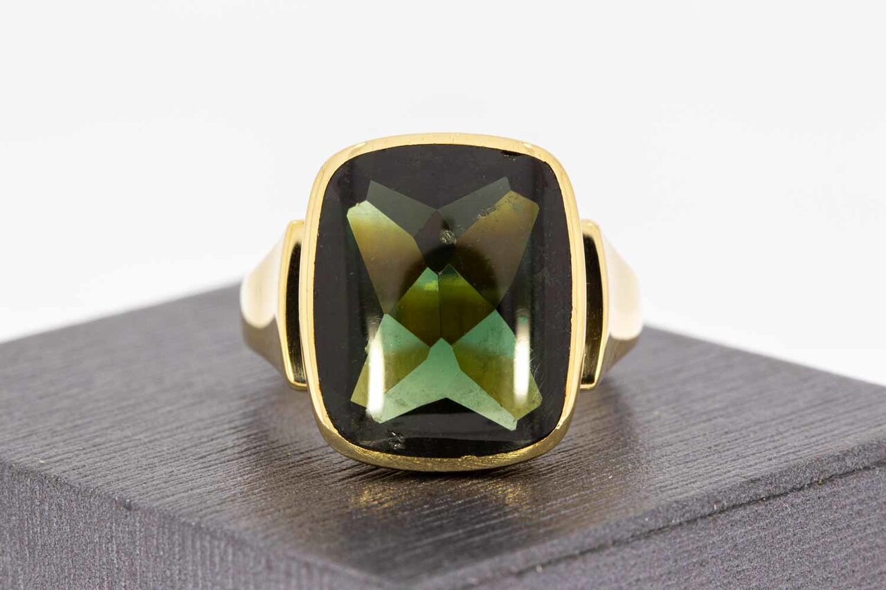 Toermalijn ring 14 karaat goud - 20,5 mm