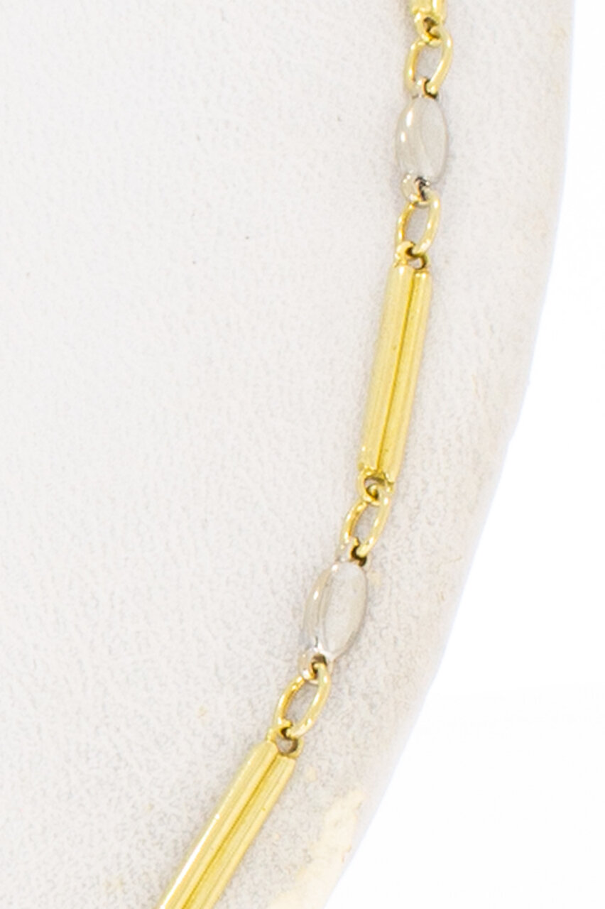 14 Karaat bicolor gouden damesketting - 43 cm