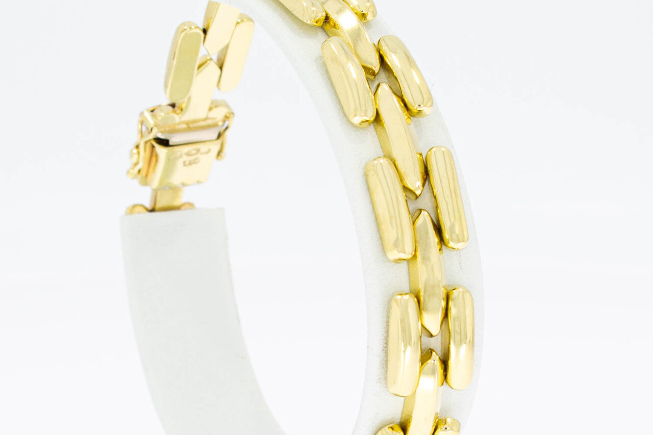 14 Karaat geel gouden schakelarmband - 19,7 cm