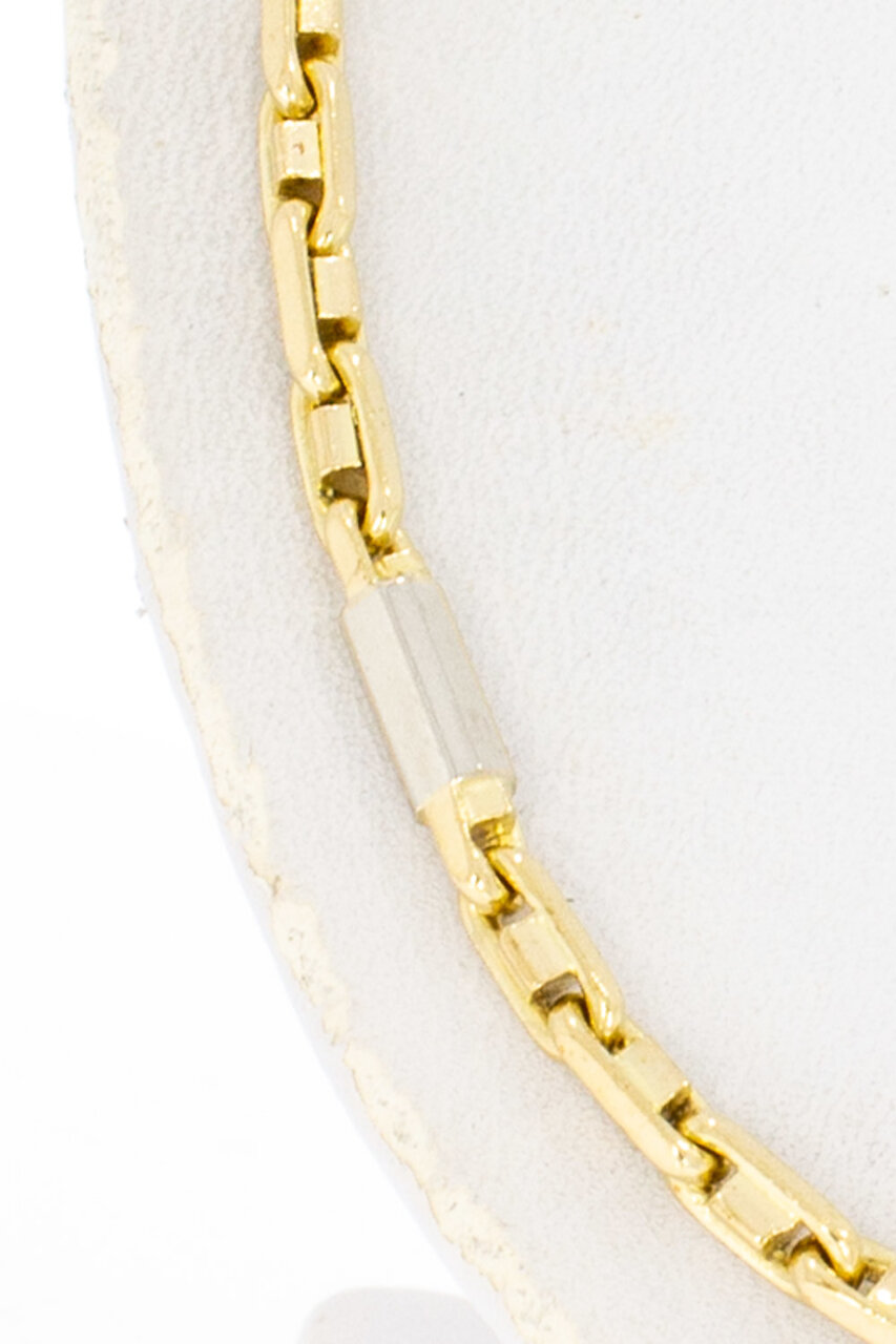 14 Karaat bicolor Koningsketting - 63 cm