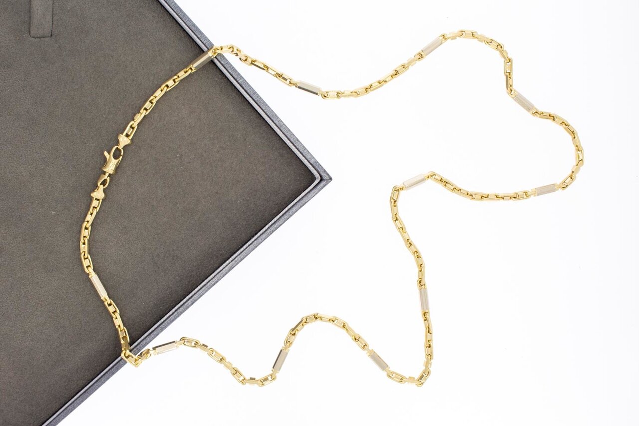 14 Karaat bicolor Koningsketting - 63 cm