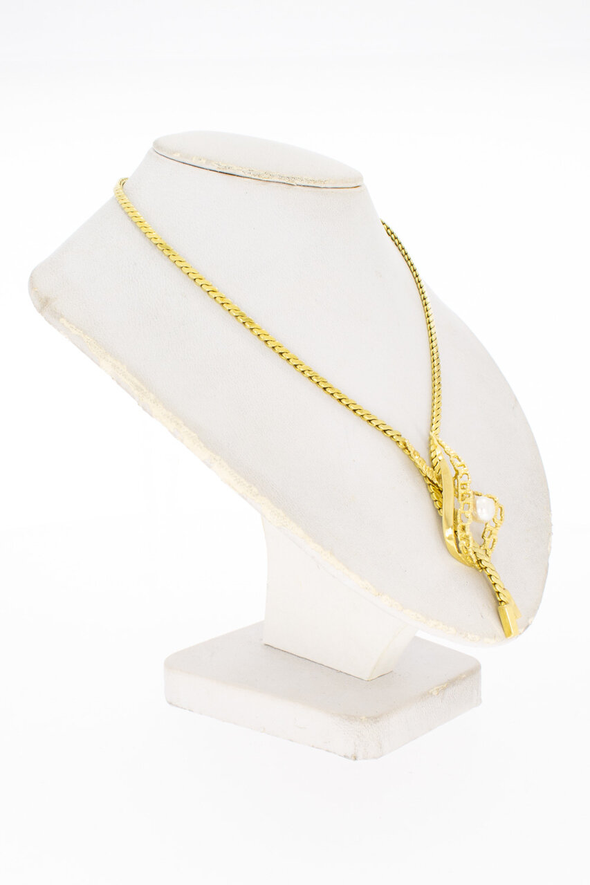 14 Karaat gouden Collier met Parel - 47 cm