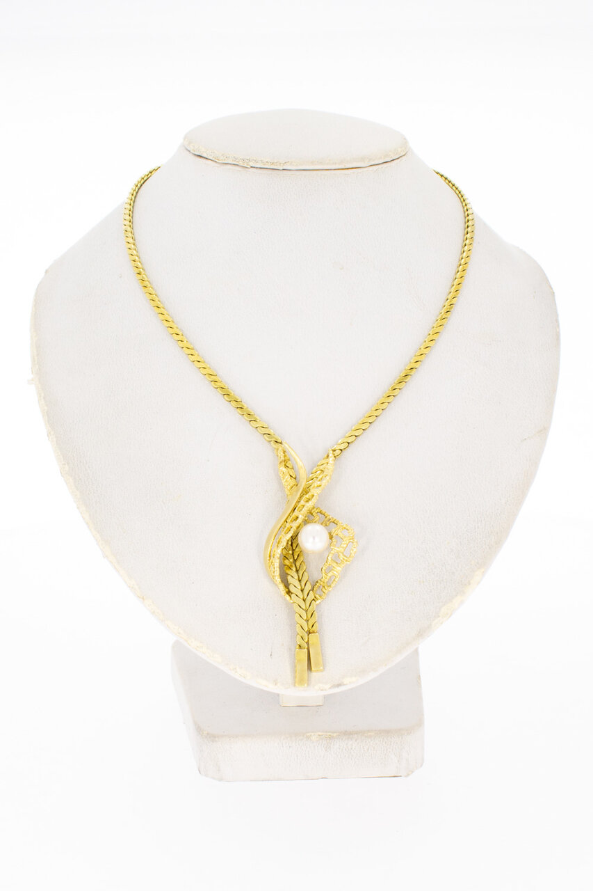 14 Karaat gouden Collier met Parel - 47 cm