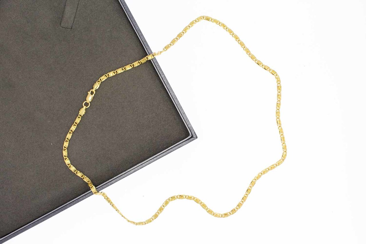 18 Karaat Valkoog schakelketting - 50,5 cm