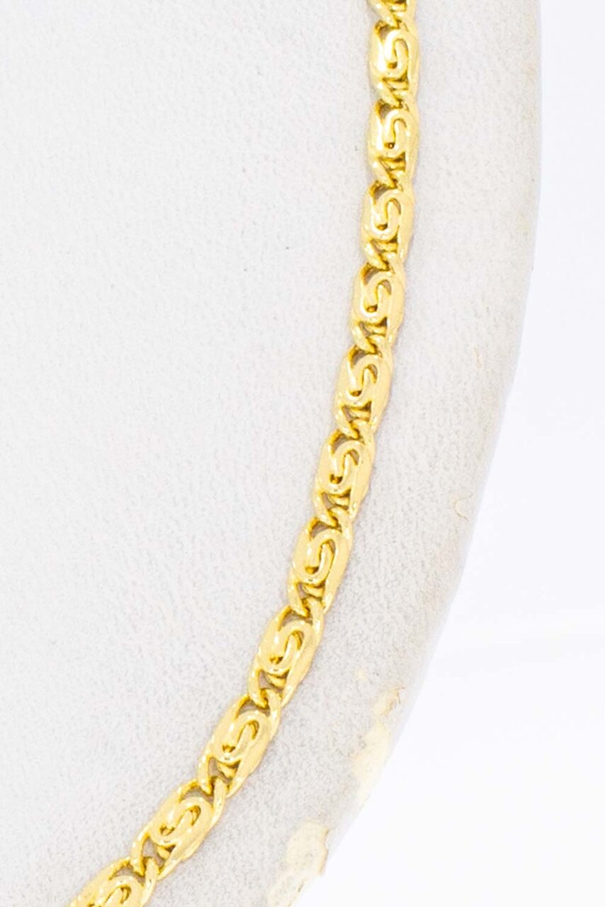 18 Karaat Valkoog schakelketting - 50,5 cm