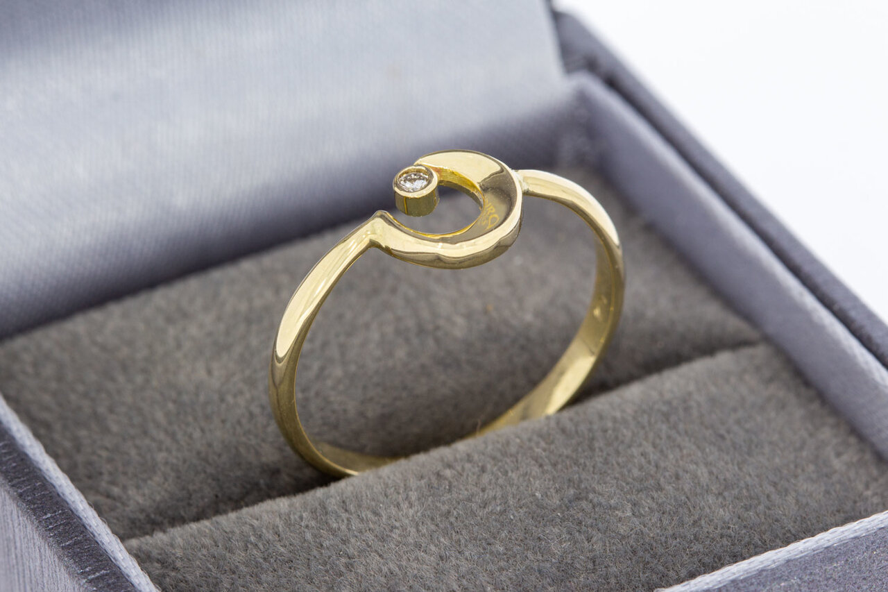 14 Karaat Halve Maan diamant ring - 17 mm