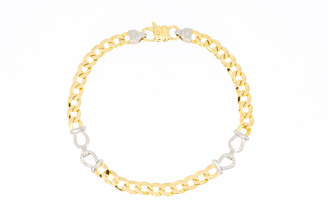 18 Karaat gouden schakelarmband - 18,9 cm
