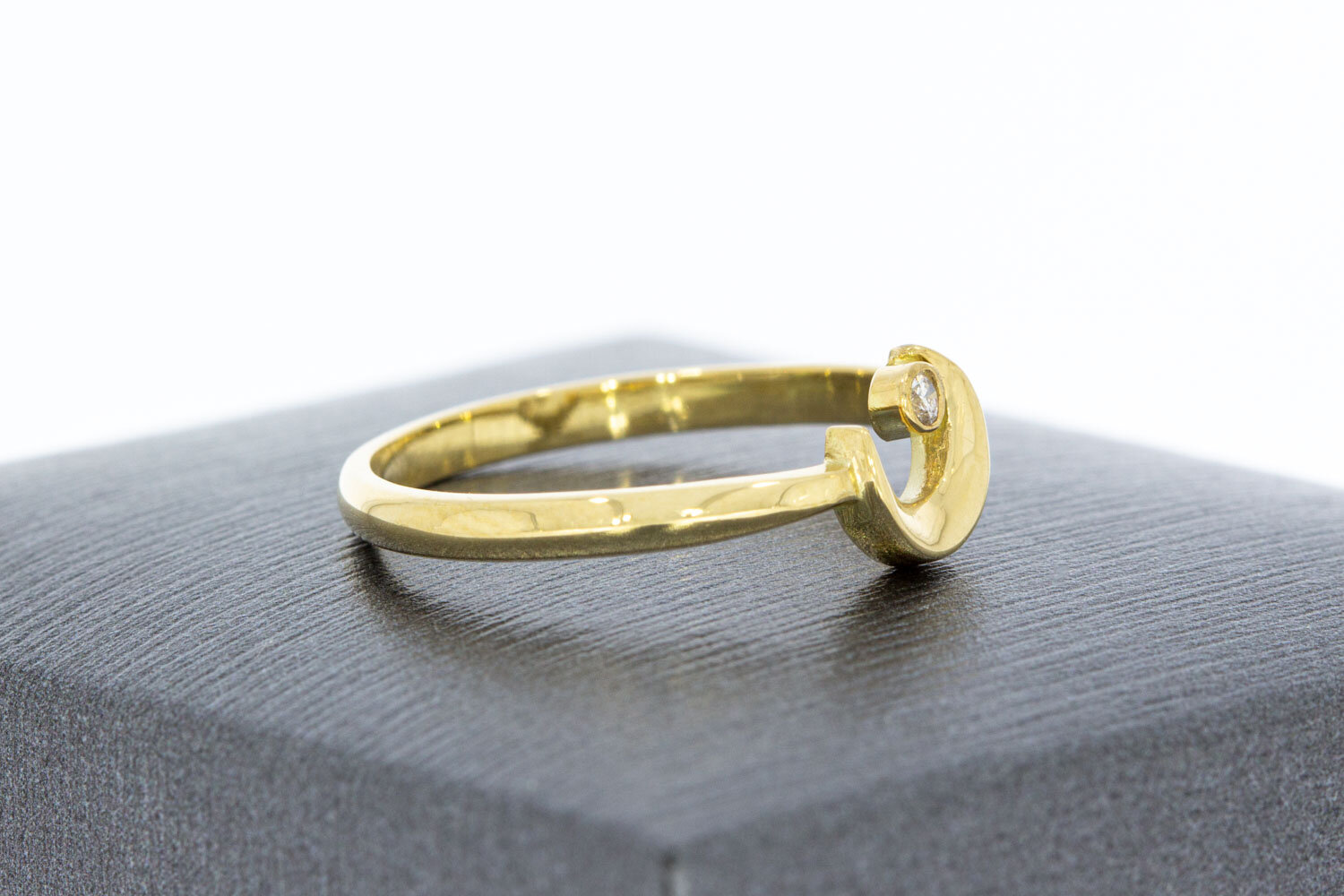 Halve Maan diamantring 14 Karaat - 17,2 mm