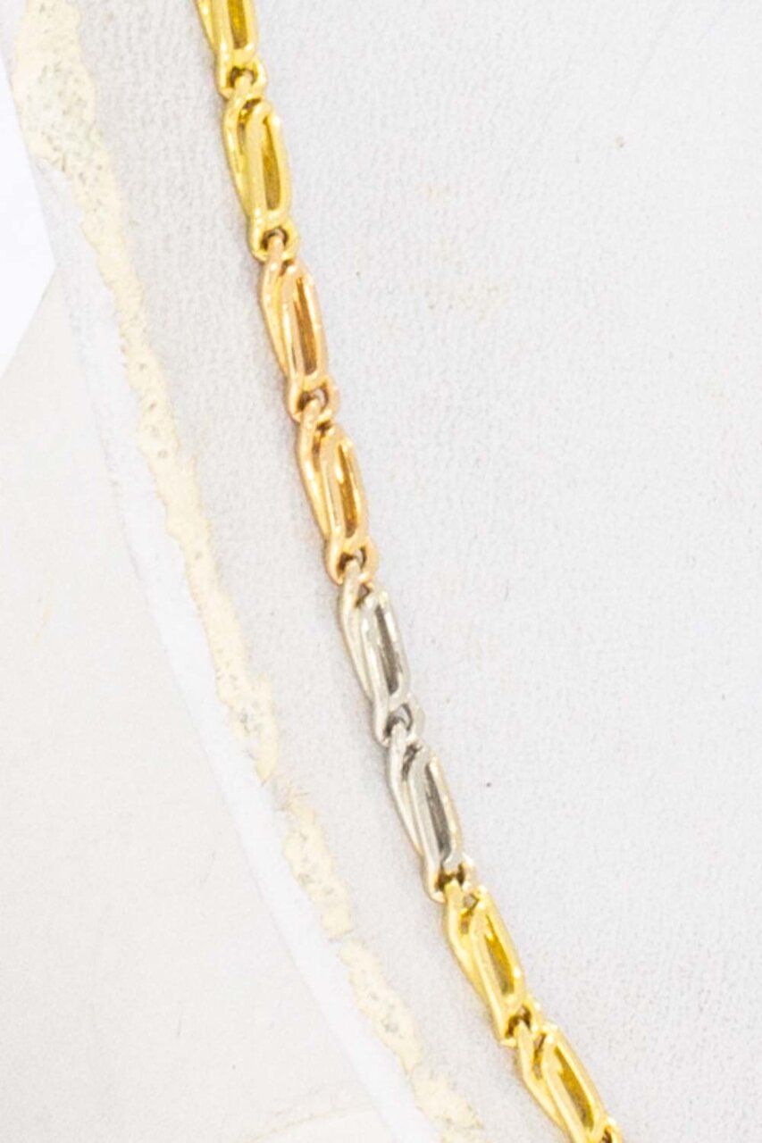 18 Karaat tricolor Valkoogketting - 59,8 cm