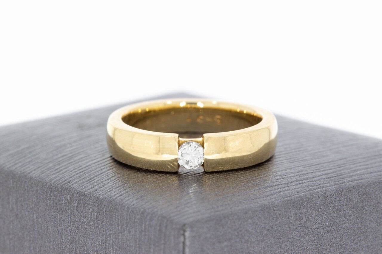 14 Karaat gouden Diamantring -16,3 mm