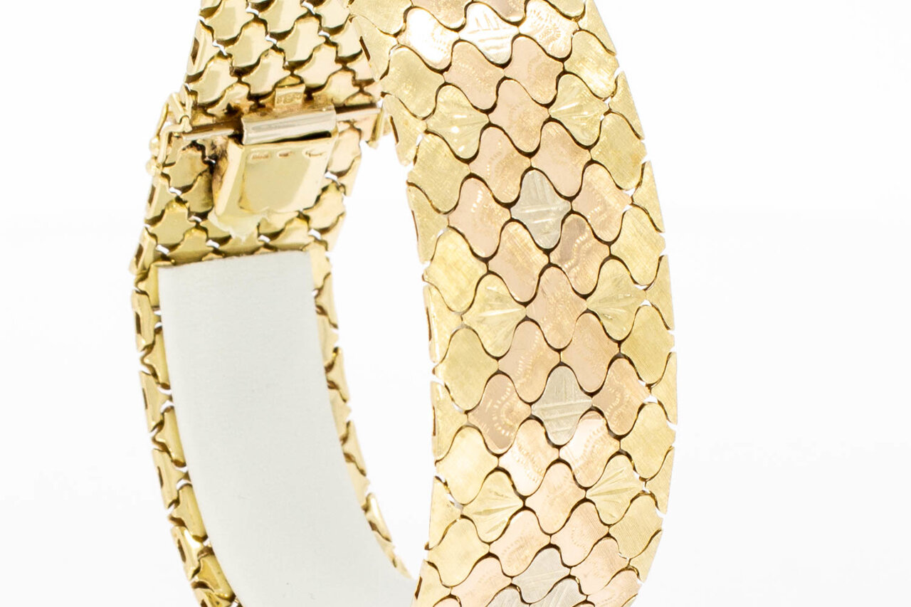 14 Karaat brede Vintage armband - 19,5 cm