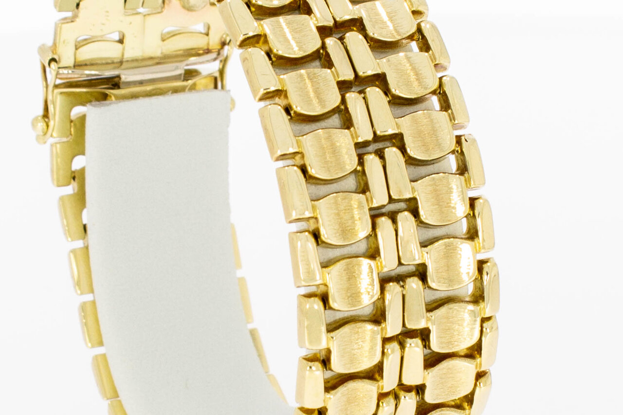 14 Karaat gouden brede armband - 17,3 cm