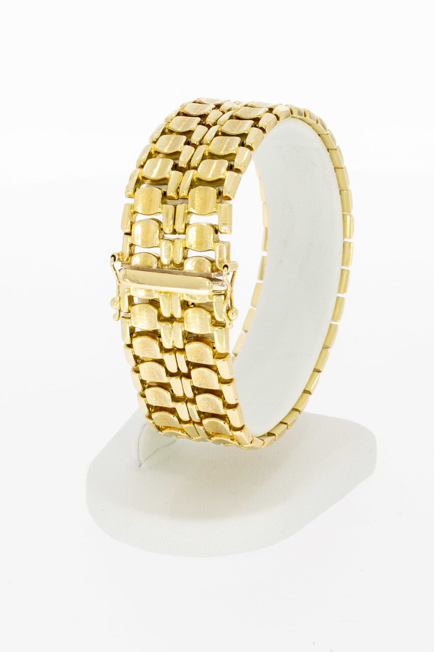 14 Karaat gouden brede armband - 17,3 cm