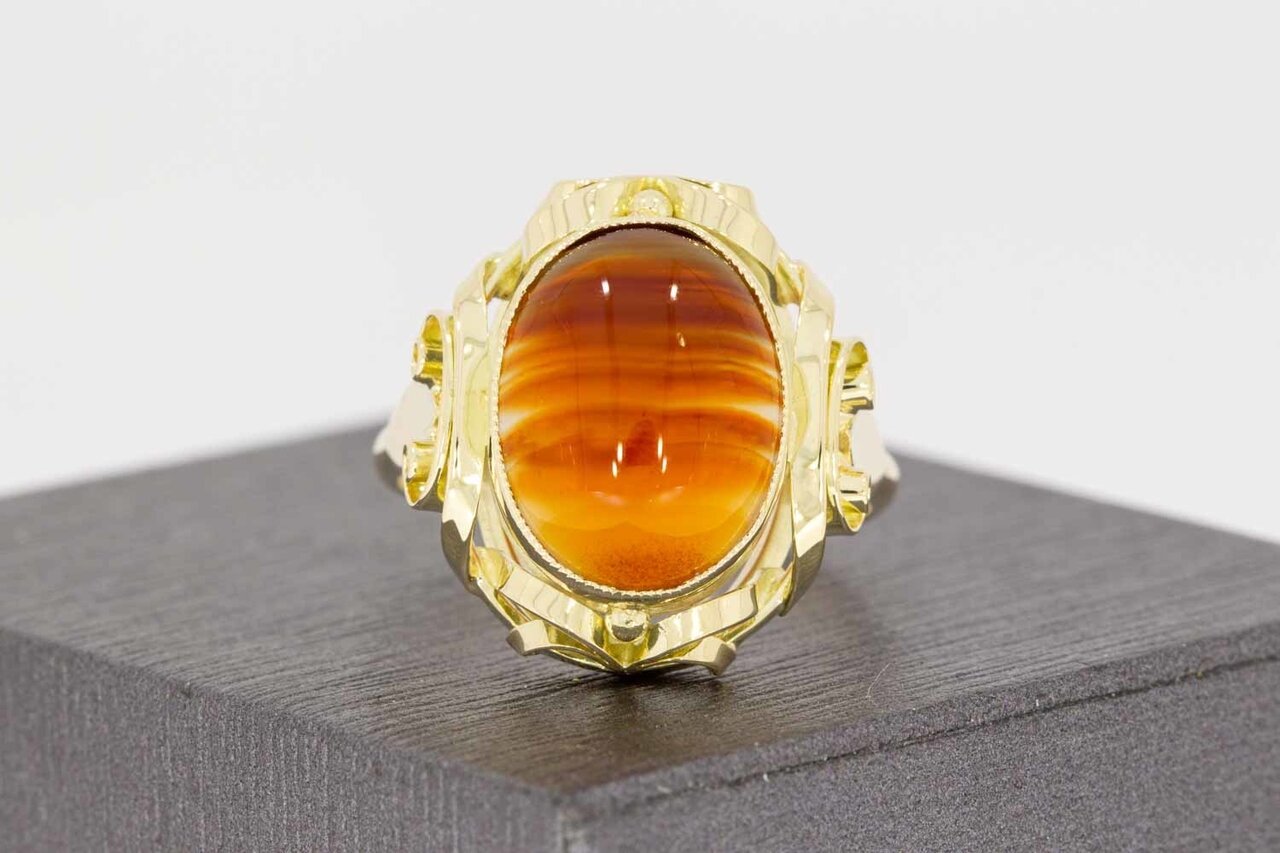 14 karaat Carneool ring goud - 18,4 mm