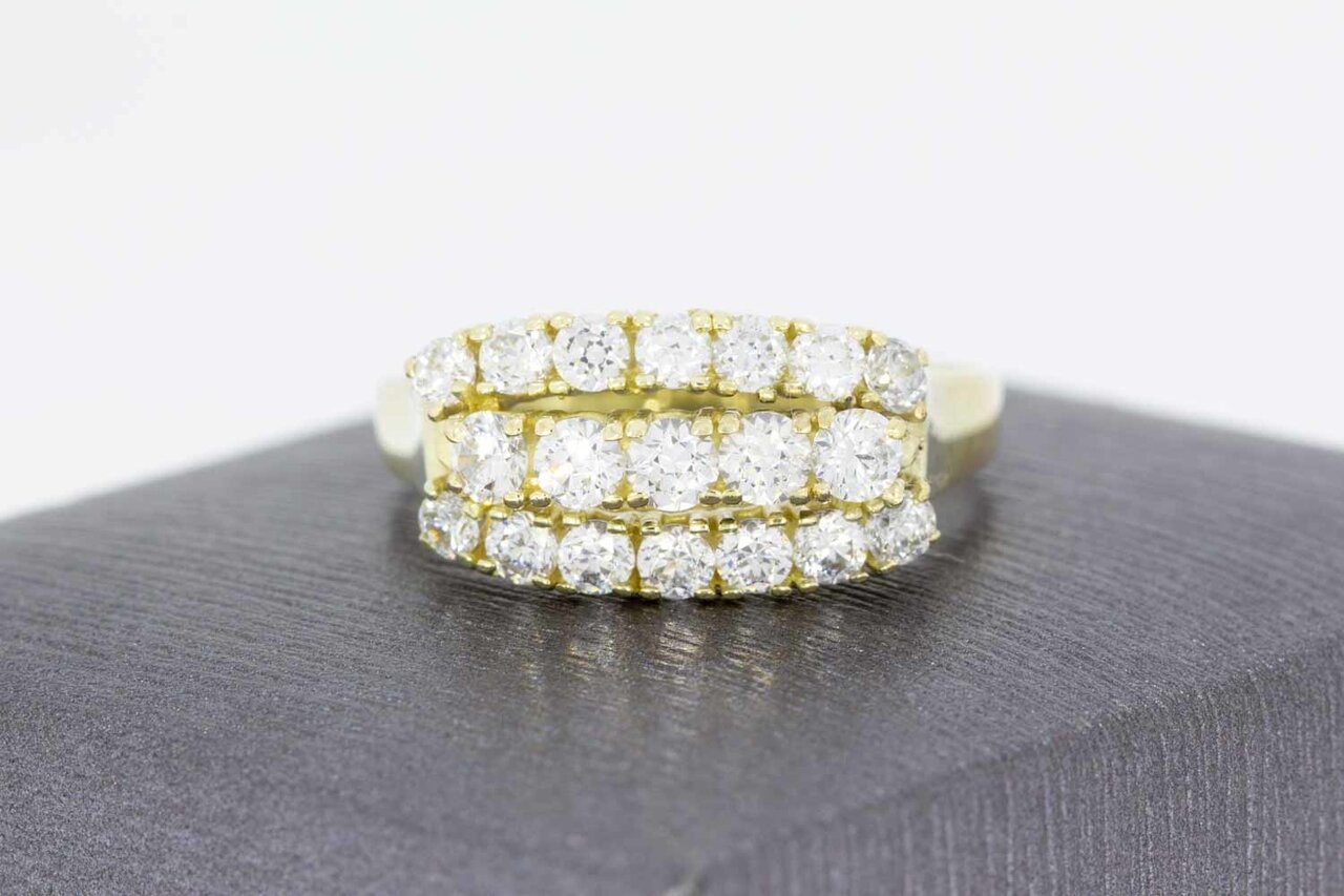14 Karaat ring met Zirkonia - 19,9 mm