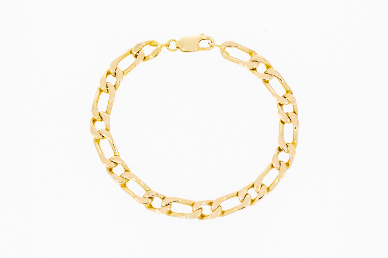 18 Karaat gouden Figaro armband - 19,5 cm