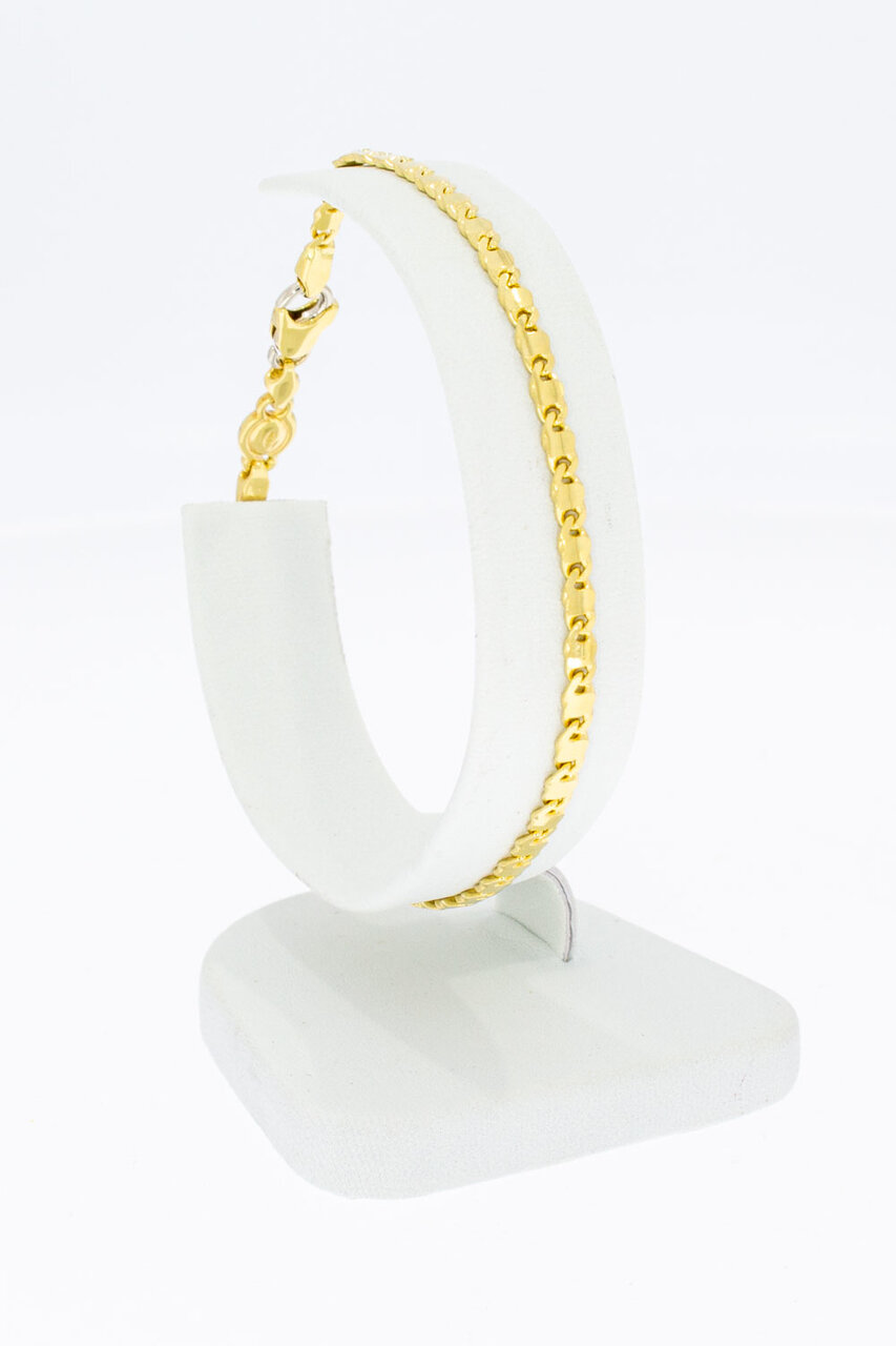 18 Karaat Valkoog schakelarmband - 19,5 cm
