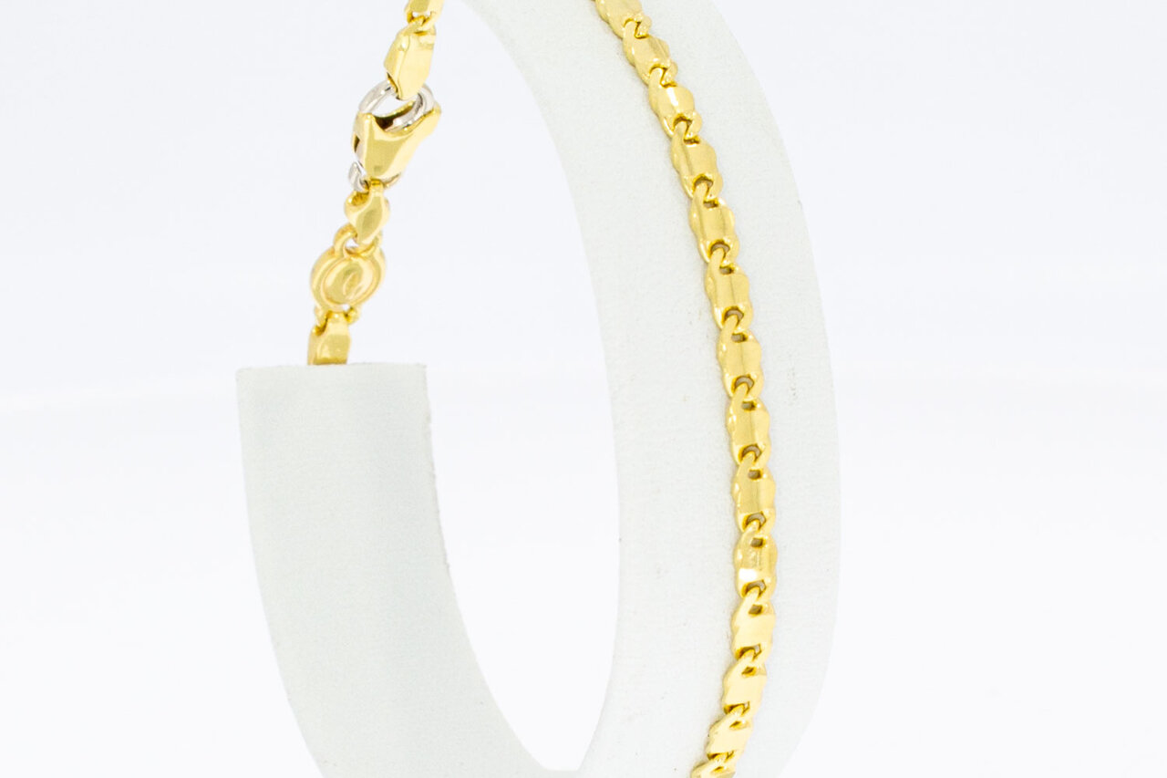 18 Karaat Valkoog schakelarmband - 19,5 cm