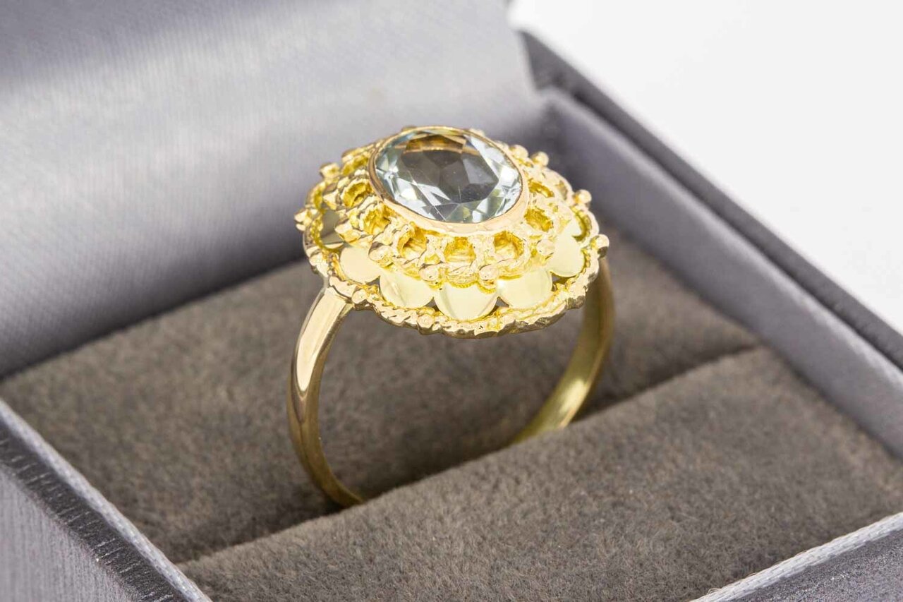 9 Karaat Retro Aquamarijnring - 17,6 mm