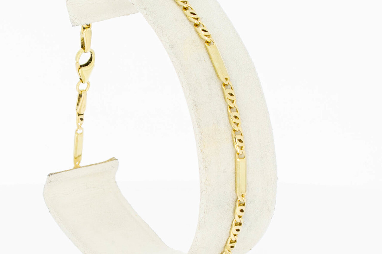 14 Karaat Valkoog schakelarmband - 19,7
