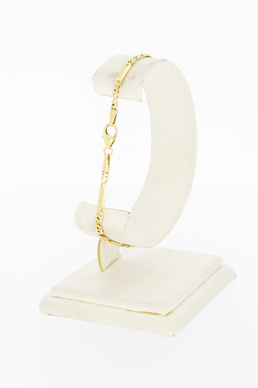 14 Karaat Valkoog schakelarmband - 19,7