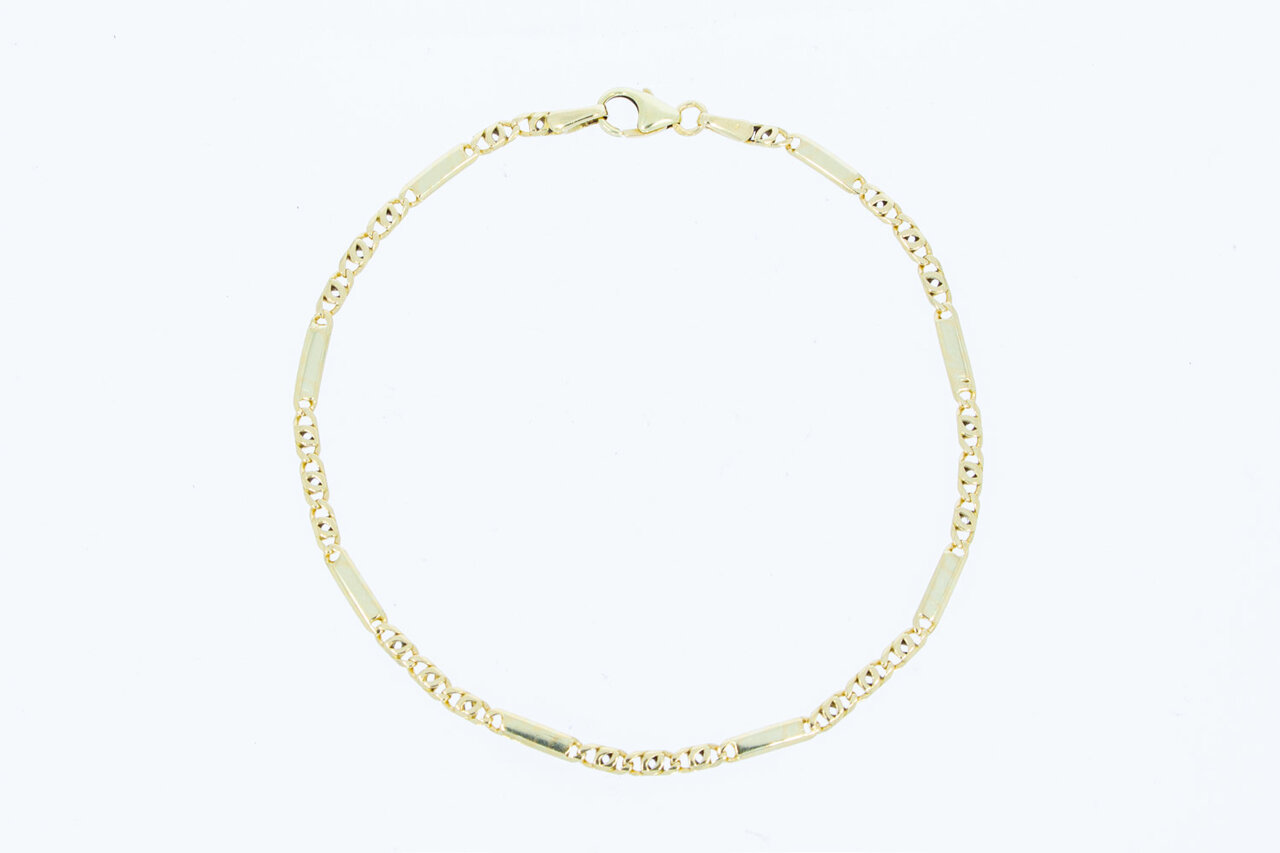 14 Karaat Valkoog schakelarmband - 19,7