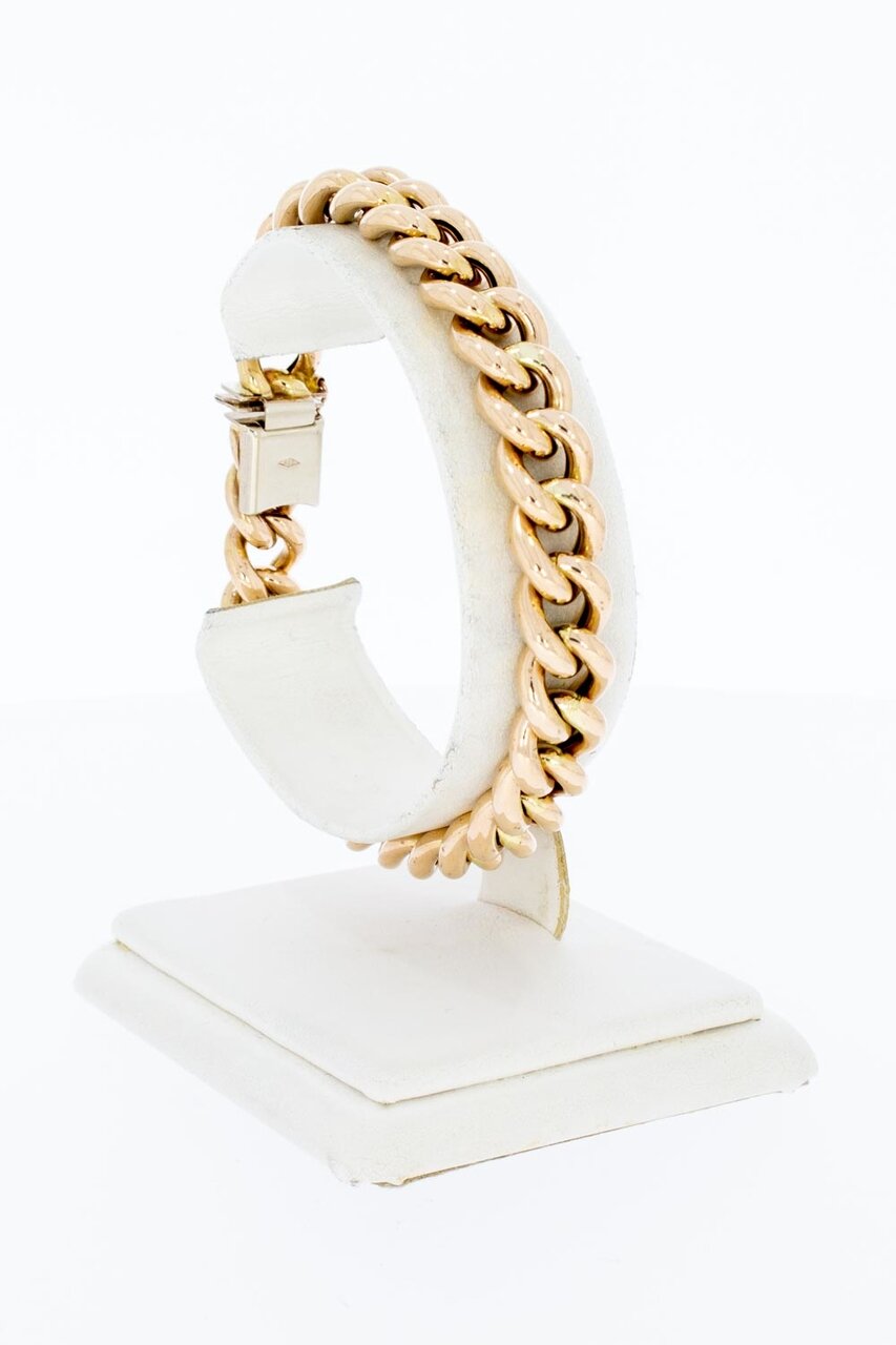 14 Karaat rose gouden Gourmet armband - 20 cm