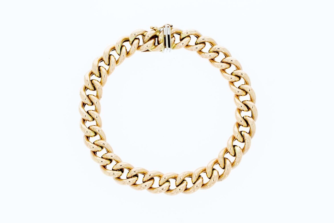 14 Karaat rose gouden Gourmet armband - 20 cm