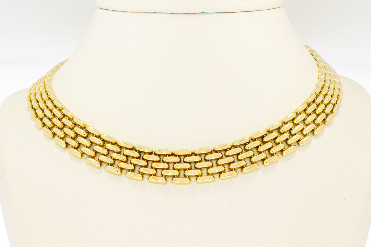 14 Karaat gouden brede Staafjes Collier - 44,3 cm