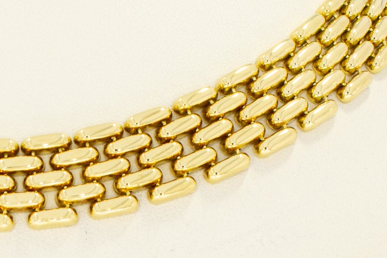 14 Karaat gouden brede Staafjes Collier - 44,3 cm