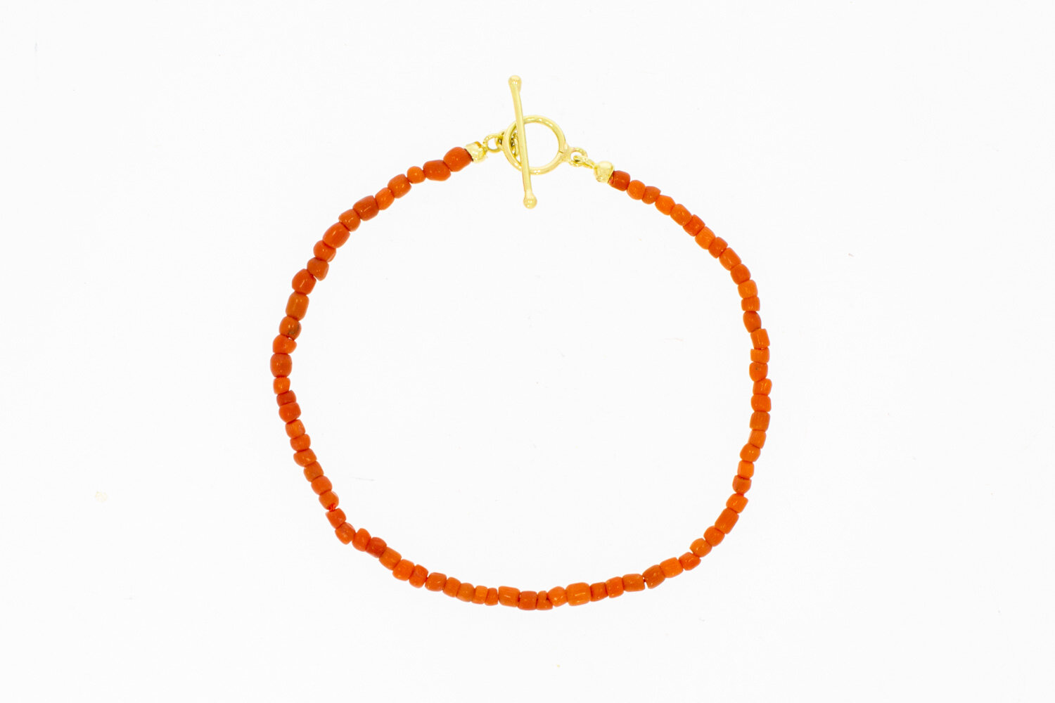14 karaat Bloedkoraal armband - 22 cm