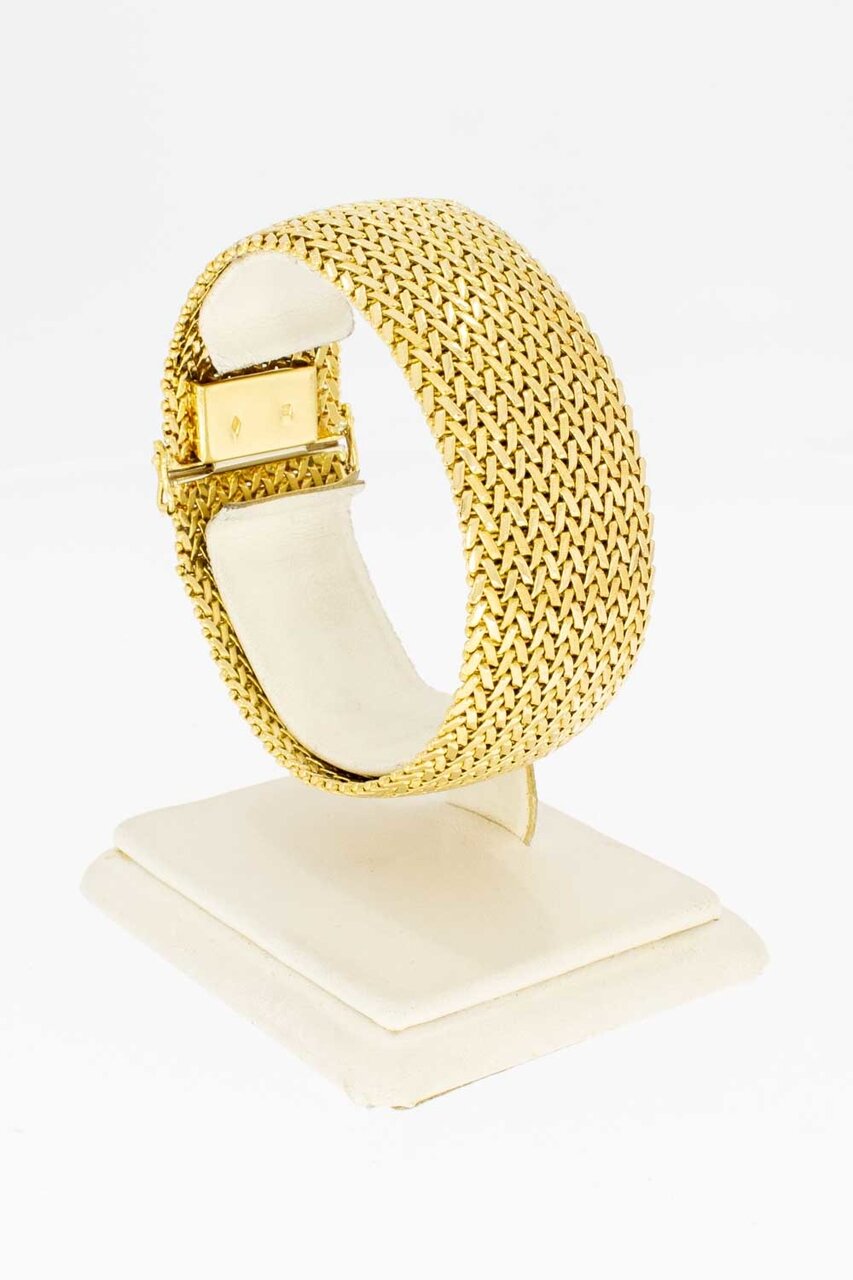 18 karaat gevlochten gouden armband dames - 18,2 cm