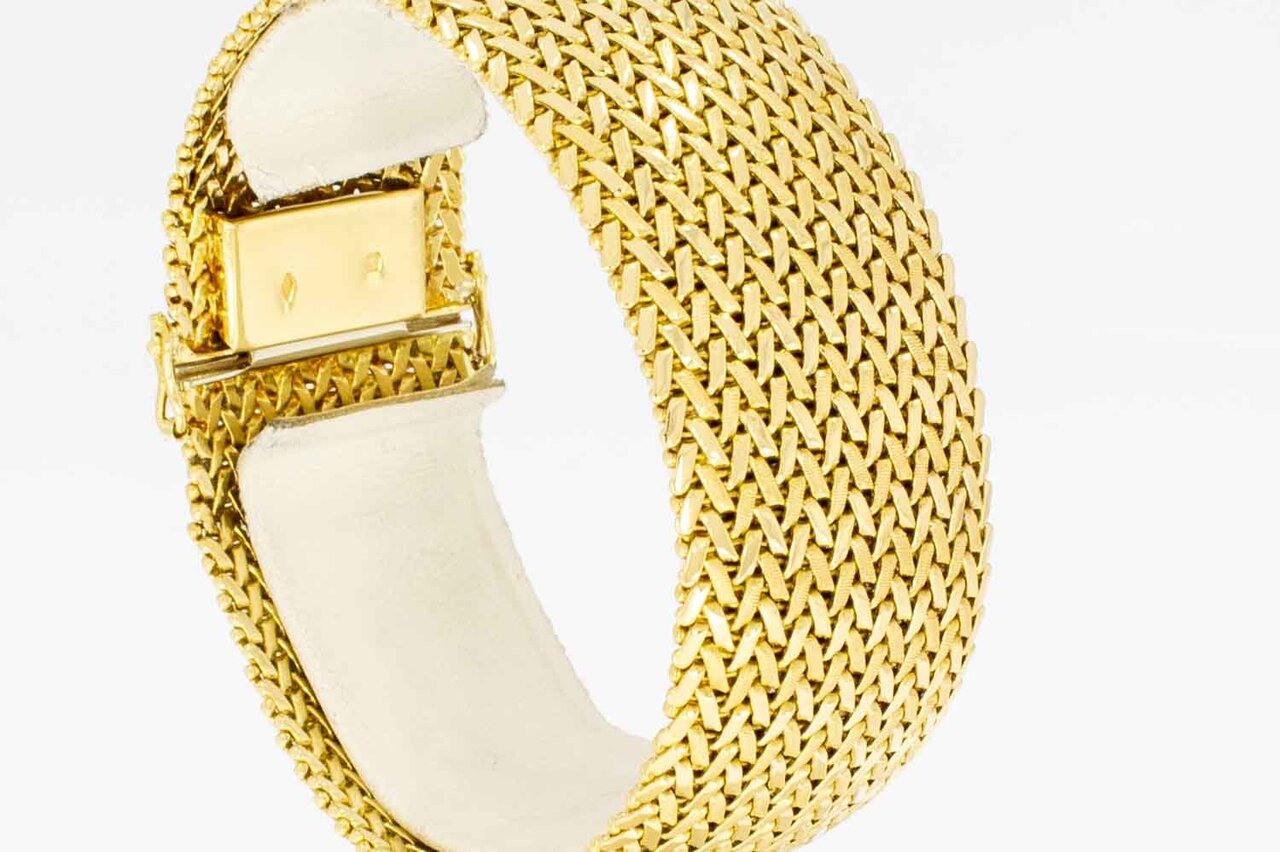 18 karaat gevlochten gouden armband dames - 18,2 cm