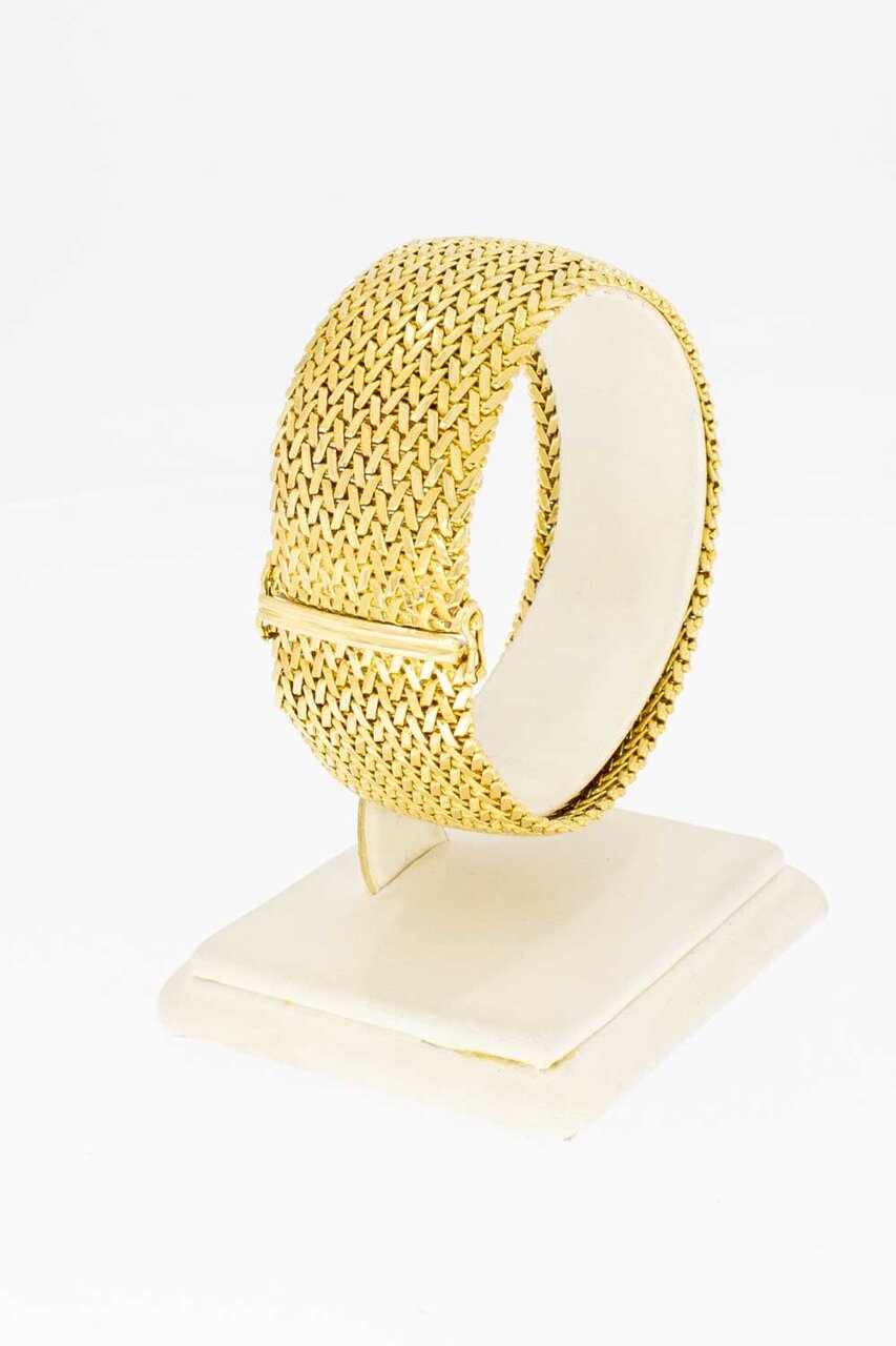18 karaat gevlochten gouden armband dames - 18,2 cm