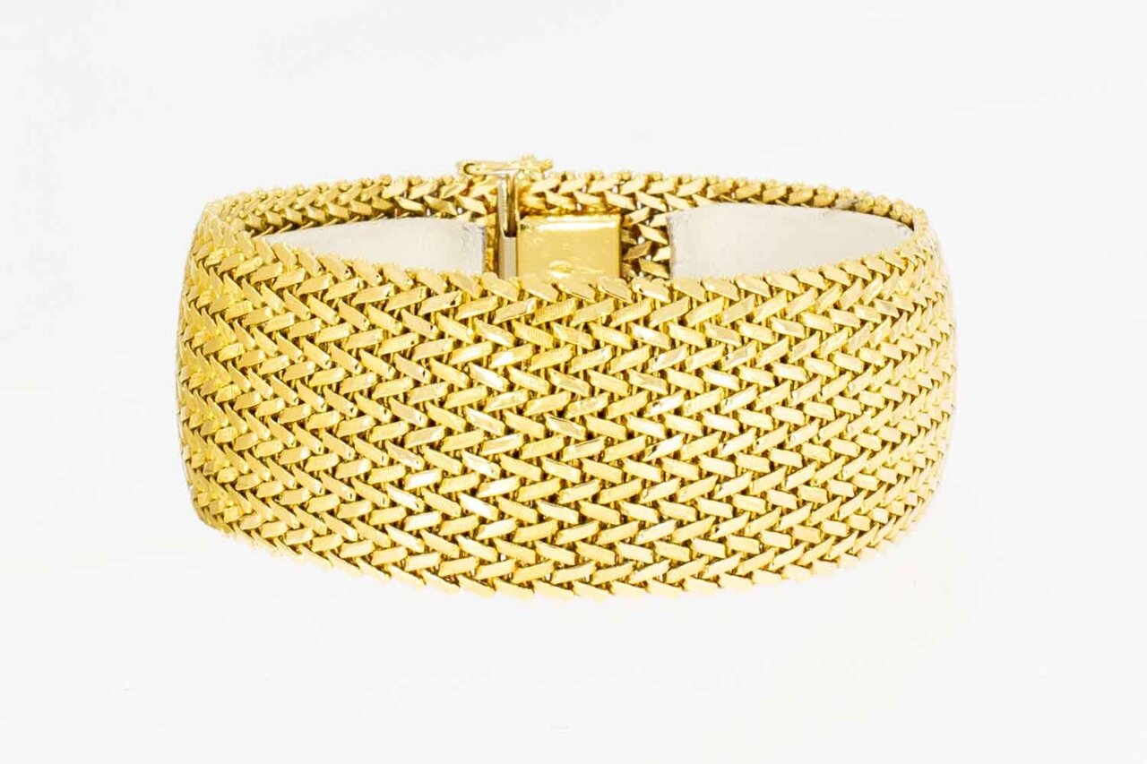 18 karaat gevlochten gouden armband dames - 18,2 cm