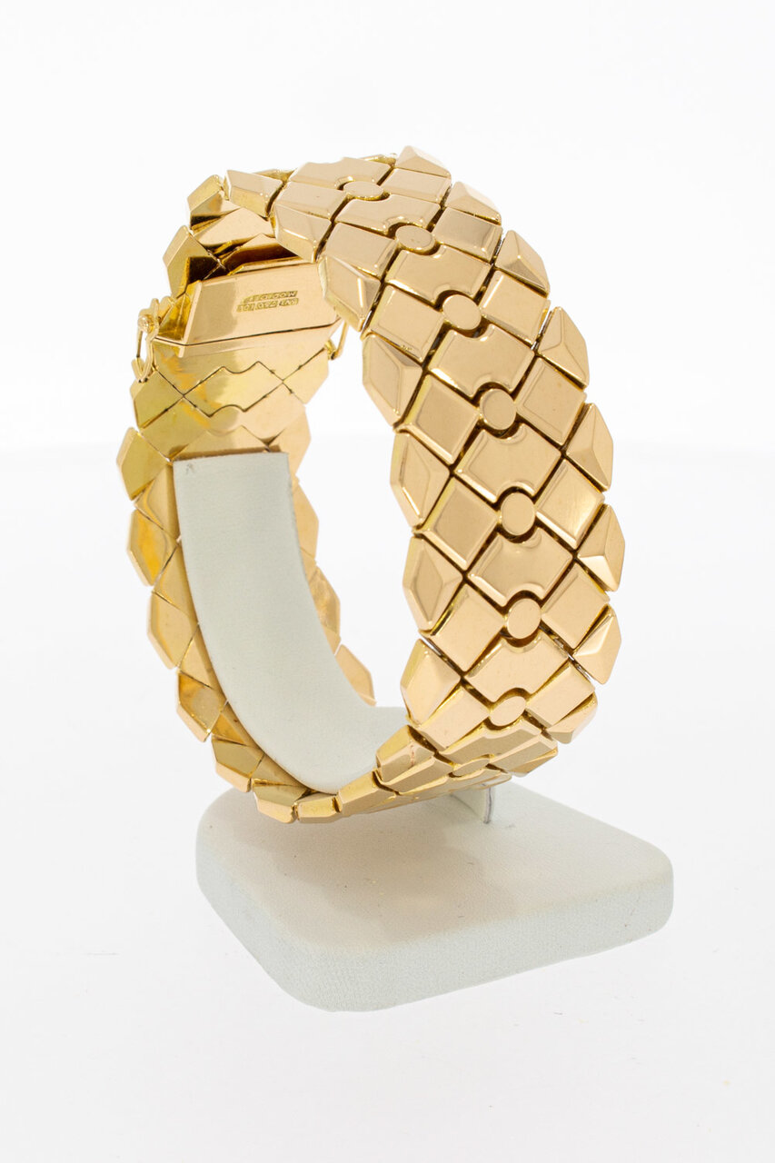 Vintage brede ros&eacute;gouden armband 18 karaat - 19,9 cm